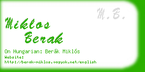 miklos berak business card